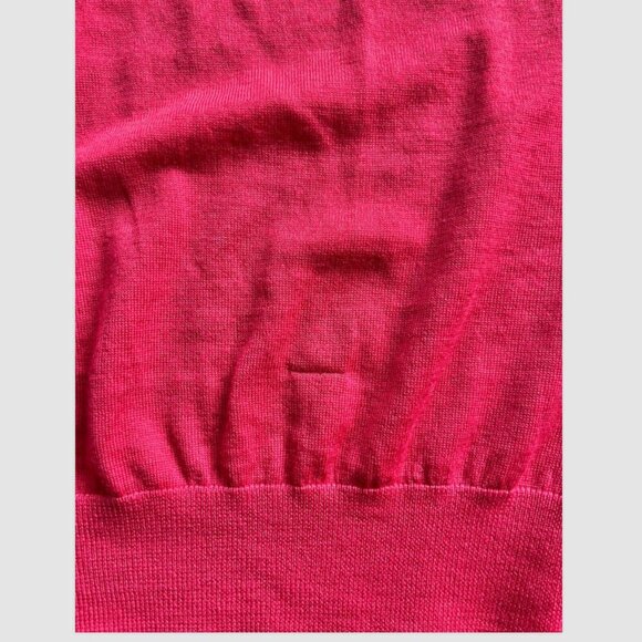 Joe Fresh 100% Merino Wool Crewneck Sweater Size S Coral Red Lightweight Knit - Picture 6 of 8